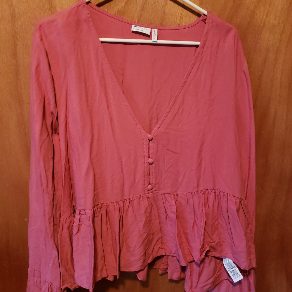 NWOT Asos Peplum Blouse 14 Tall